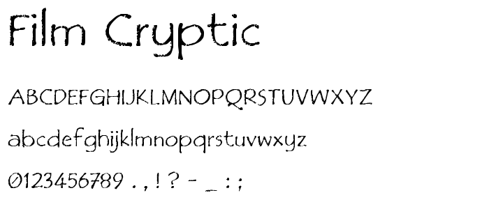Film Cryptic font